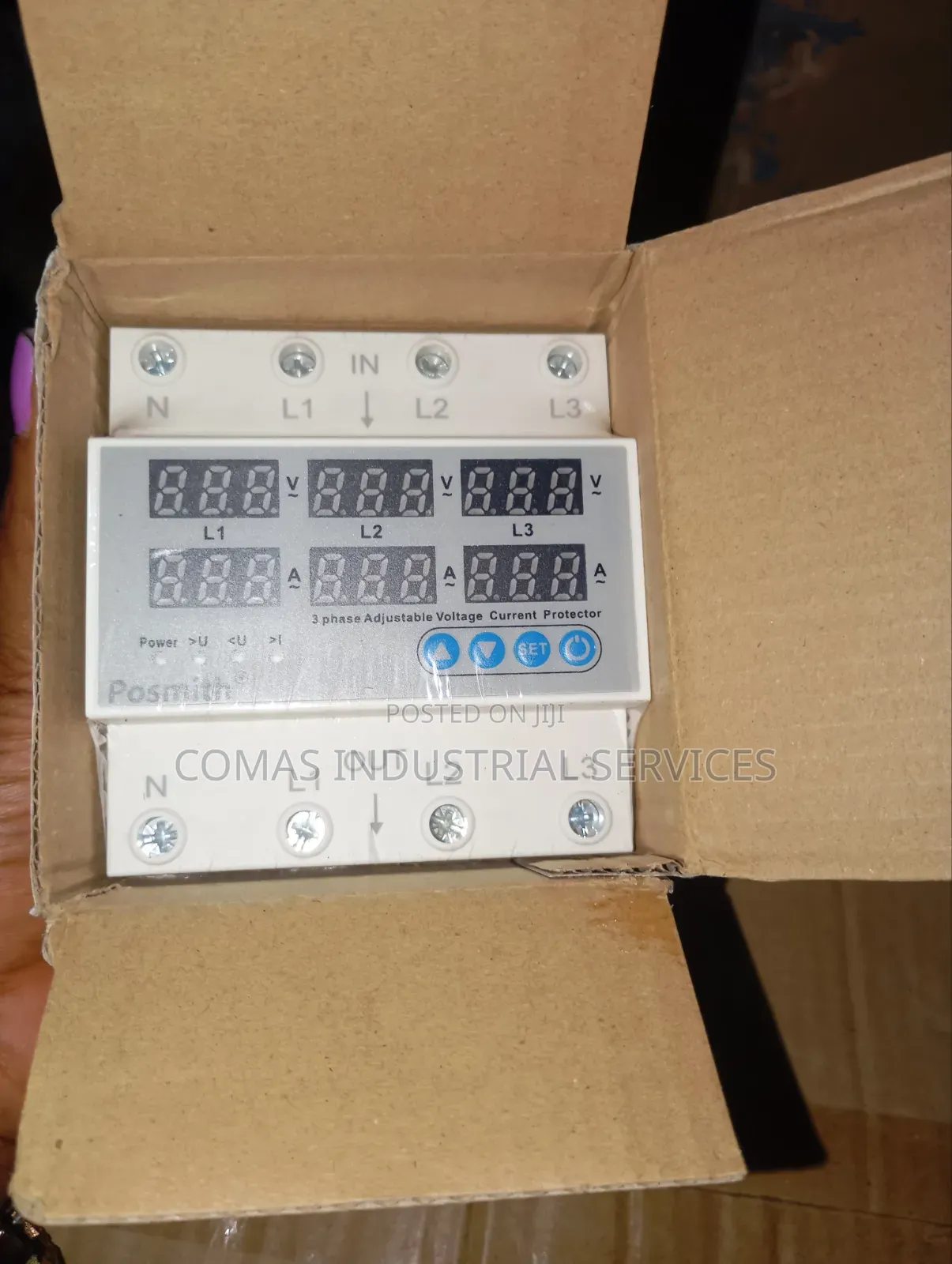 Posmith Three Phase Adjustable Voltage Protector 63a Digital v/A