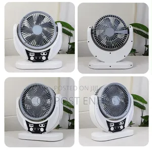 6 Inch Recharge Table Fan With 2 Bulbs and Panel
