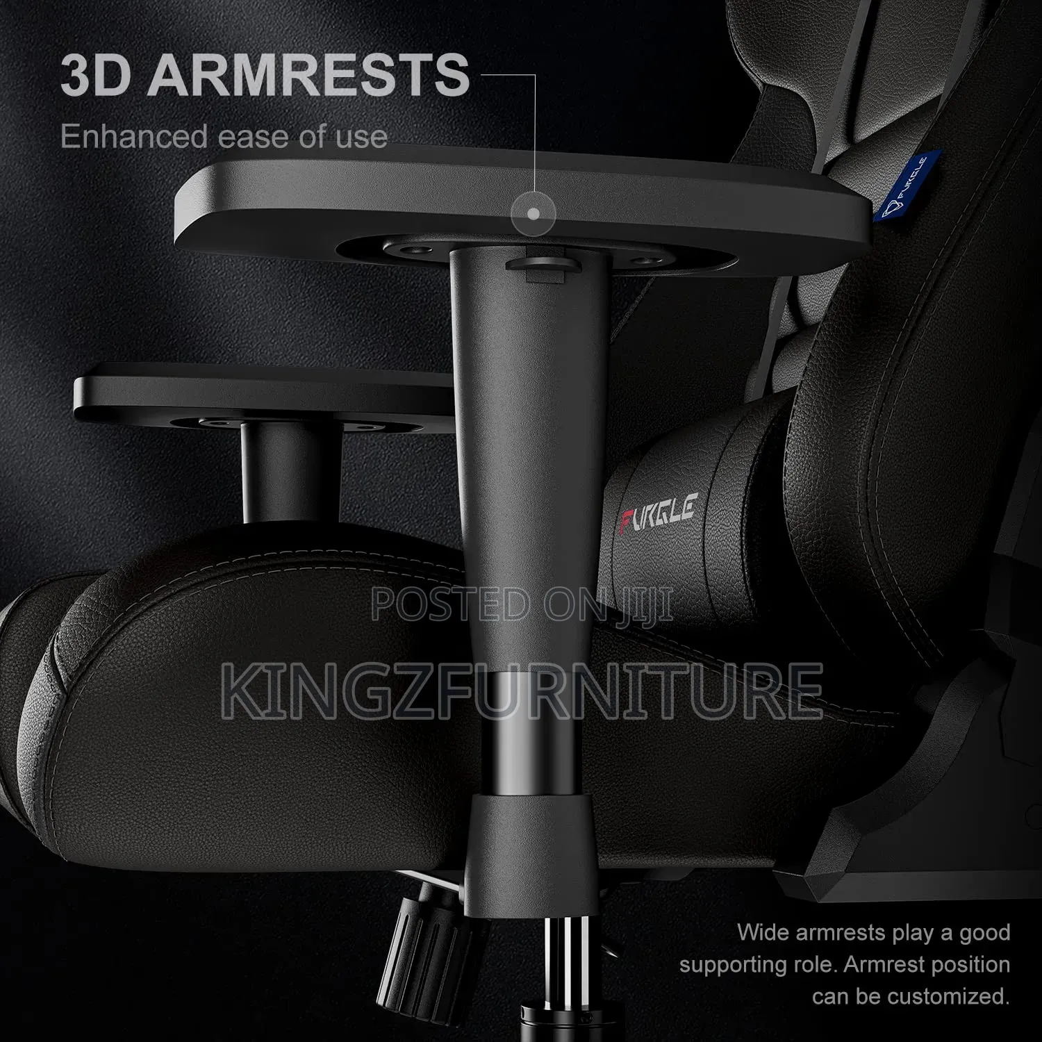 Adjustable Work Gaming Chair Black