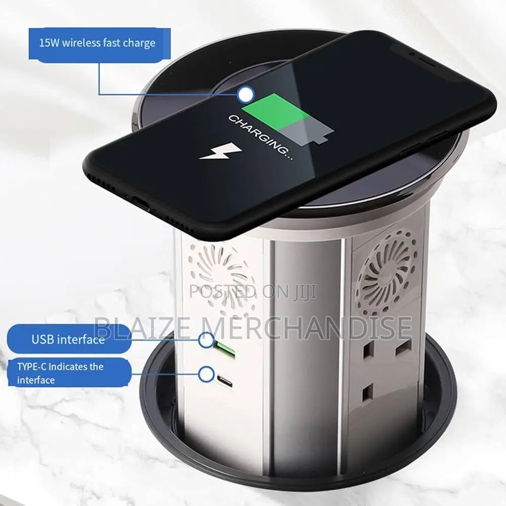 Smart Riser Socket 3 Sockets + 2 Usb Smart Switch Wireless Charging
