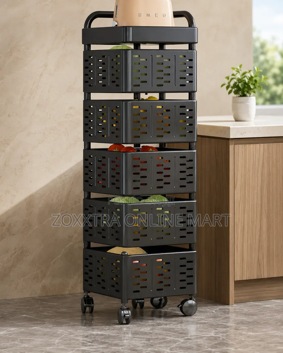 5-Tier Rolling Storage Rack