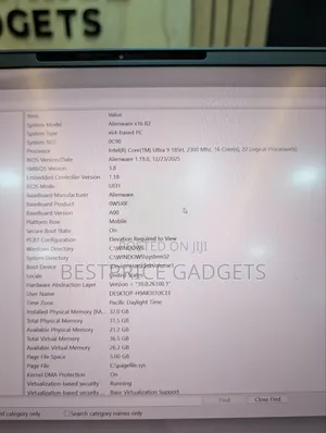 Laptop Dell 32GB Intel Core Ultra 9 SSD 2T