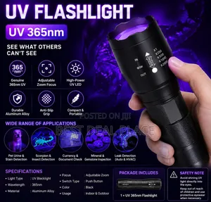 High Power 3w Ultraviolet 365nm Uv Led Aluminium Flashlight