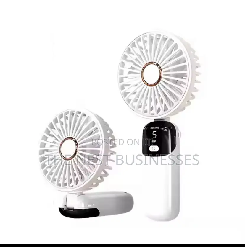 Foldable Mini Hand Fan With Digital Display