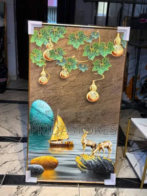 Big Crystal Wall Acrylic 
Stoned Art Frame With Led Light