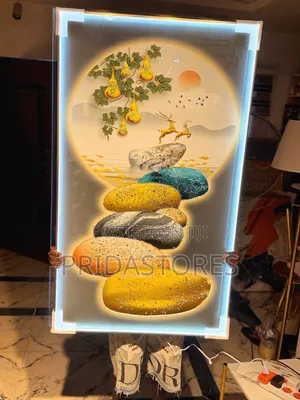 Big Crystal Wall Acrylic 
Stoned Art Frame With Led Light