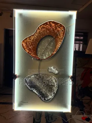Big Crystal Wall Acrylic 
Stoned Art Frame With Led Light