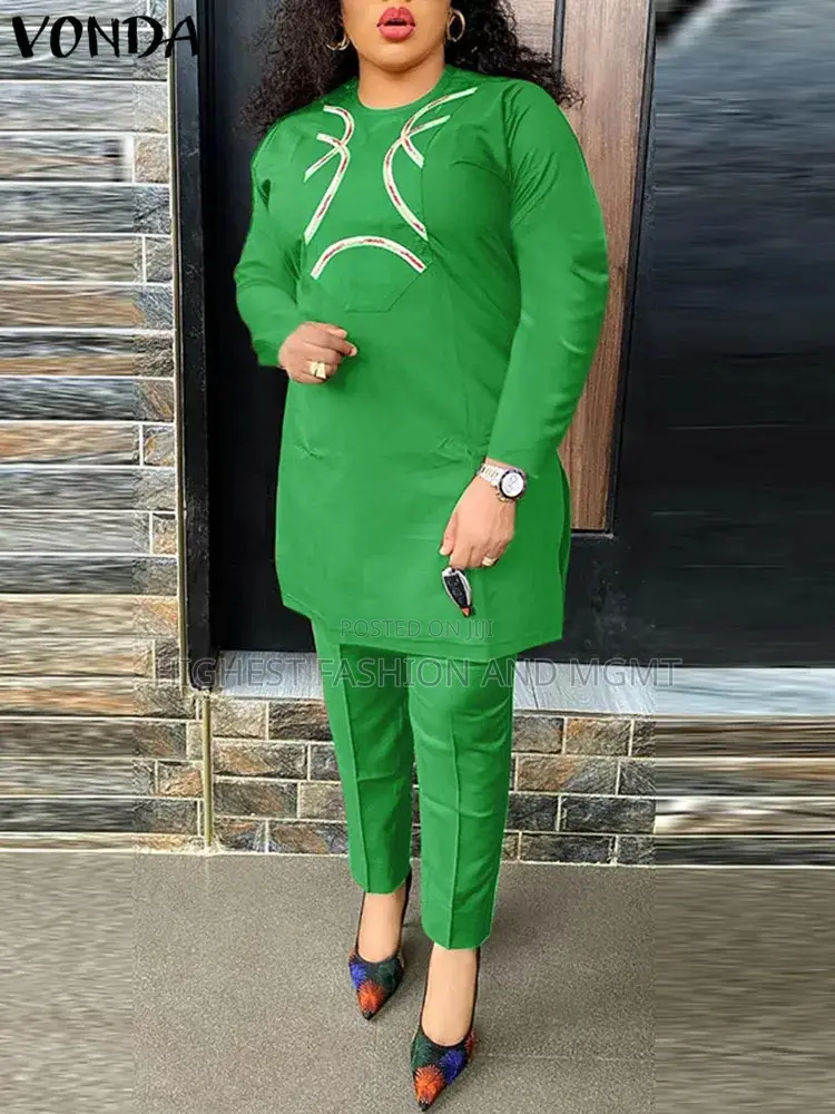 Embroidered Long Sleeve Dashiki Outfit