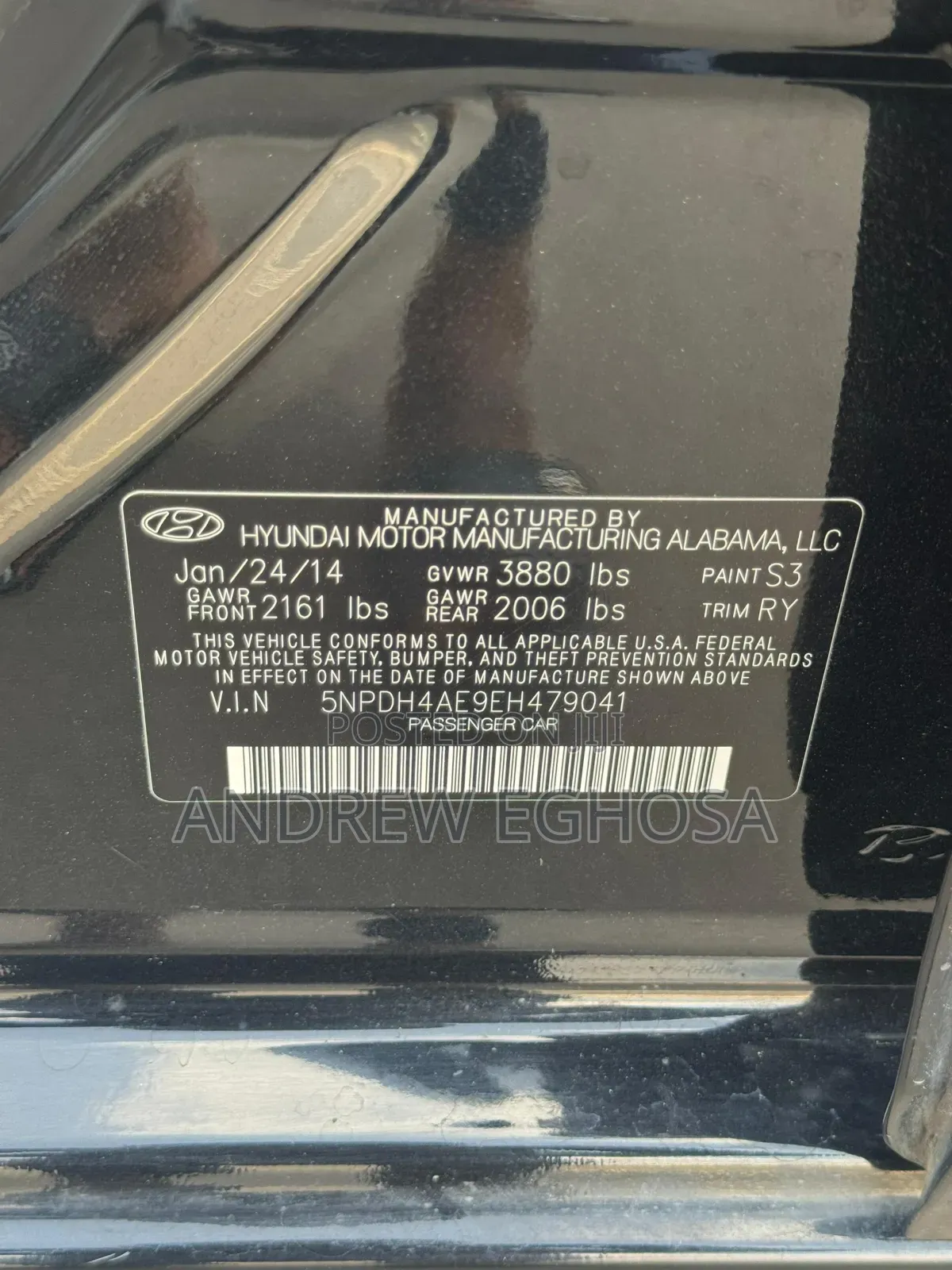 Hyundai Elantra 2014 Black