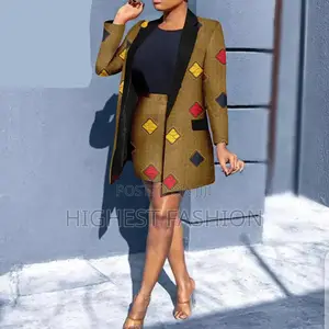 Blazer and Skirt Ankara Outfit