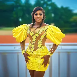 Puffy Long Sleeves Appliques Dress