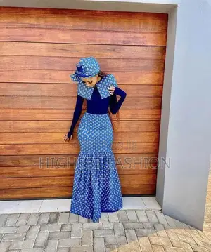 Long Sleeve Print Fishtail Dress