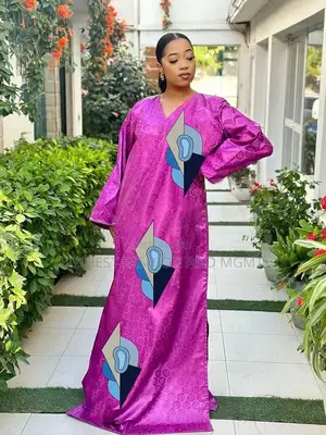 Embroidered Side Slit Boubou Gown