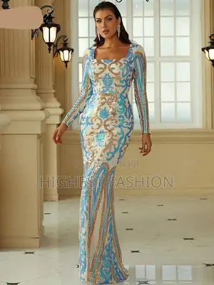 Square Neck Sequin Mermaid Gown