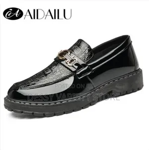 Aidailu Men's Formal Shoes Male Oxfords Leather Casual Loafers-Black
