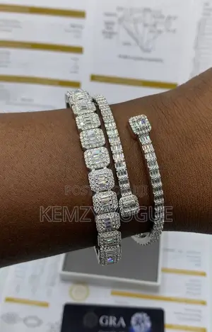 VVS Mossanite Squared and Baguette Cut Bracelet