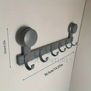Self-Adhesive Plastic Cloth Hanger Rack With 6 Hook Multi-Purpose