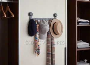 Self-Adhesive Plastic Cloth Hanger Rack With 6 Hook Multi-Purpose