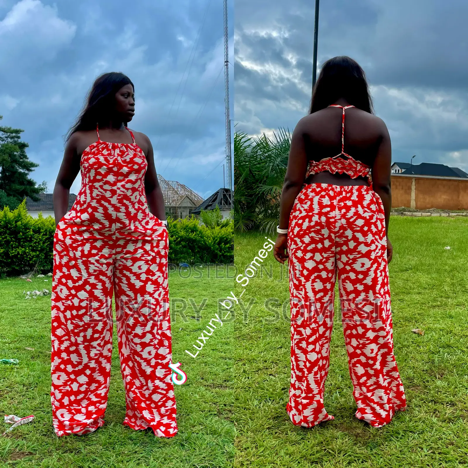 Sunset Veil Backless Jumpsuit