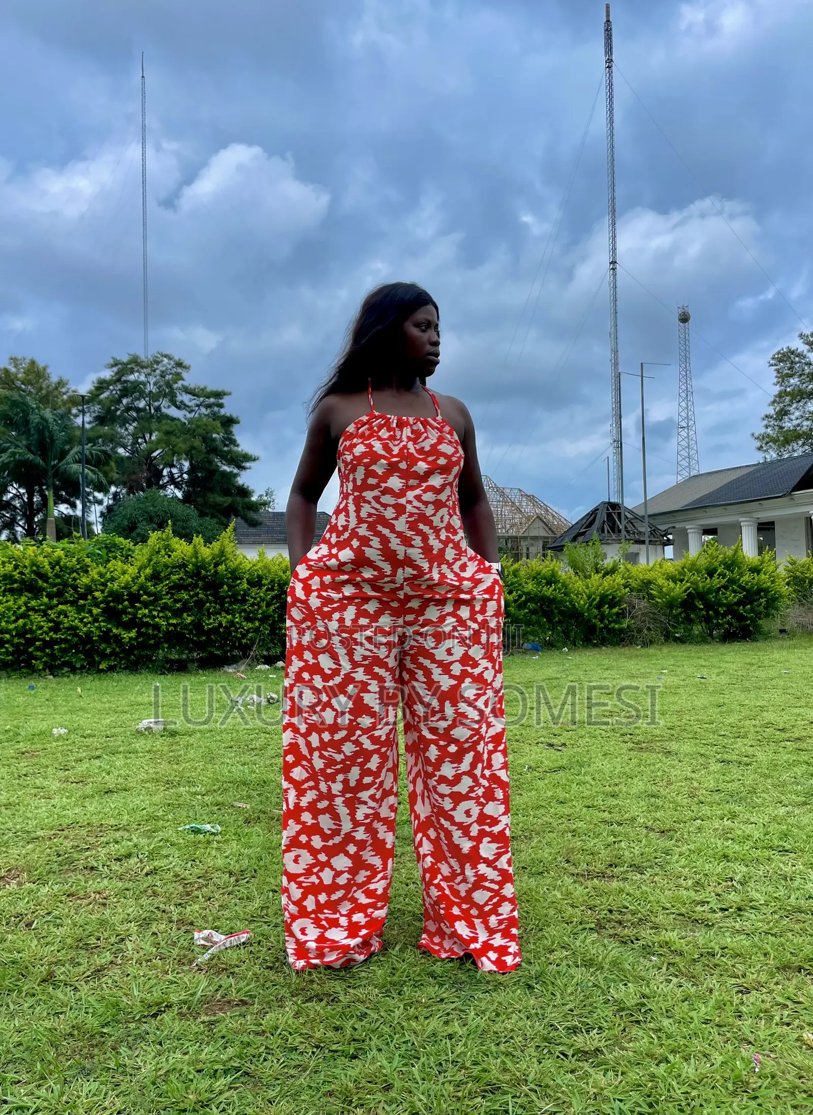 Sunset Veil Backless Jumpsuit