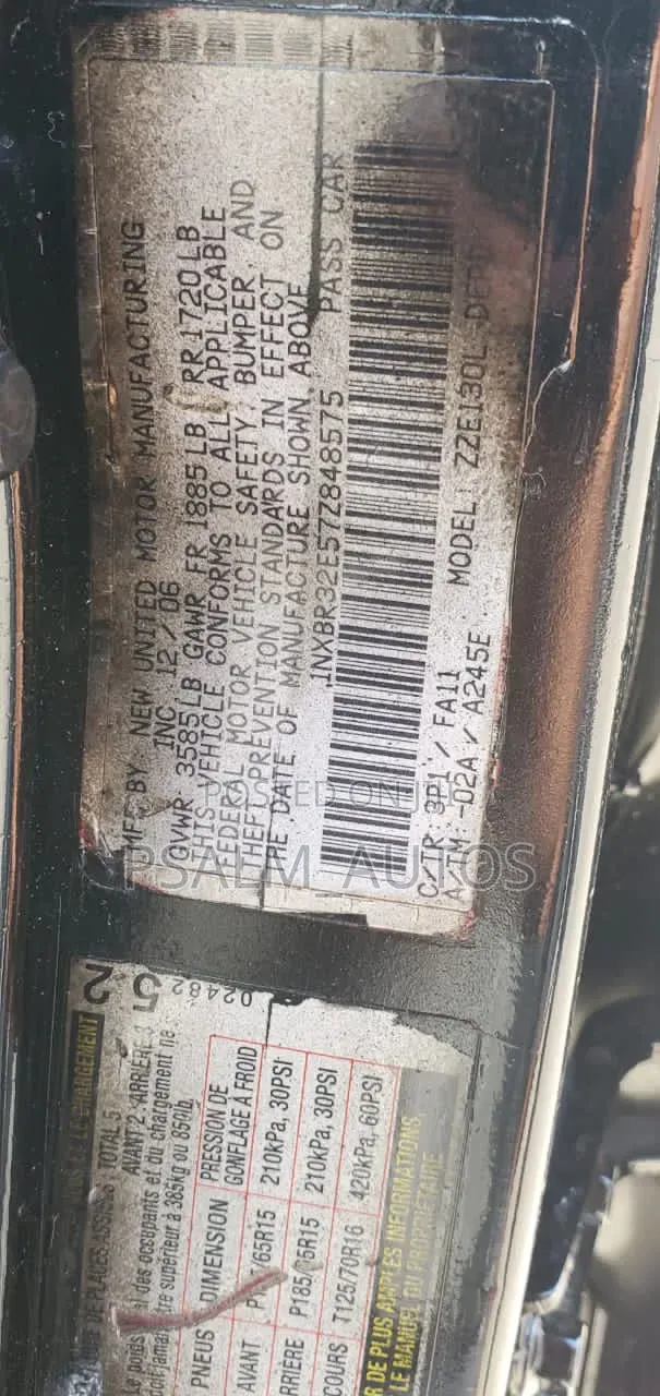 Toyota Corolla 2007 Black