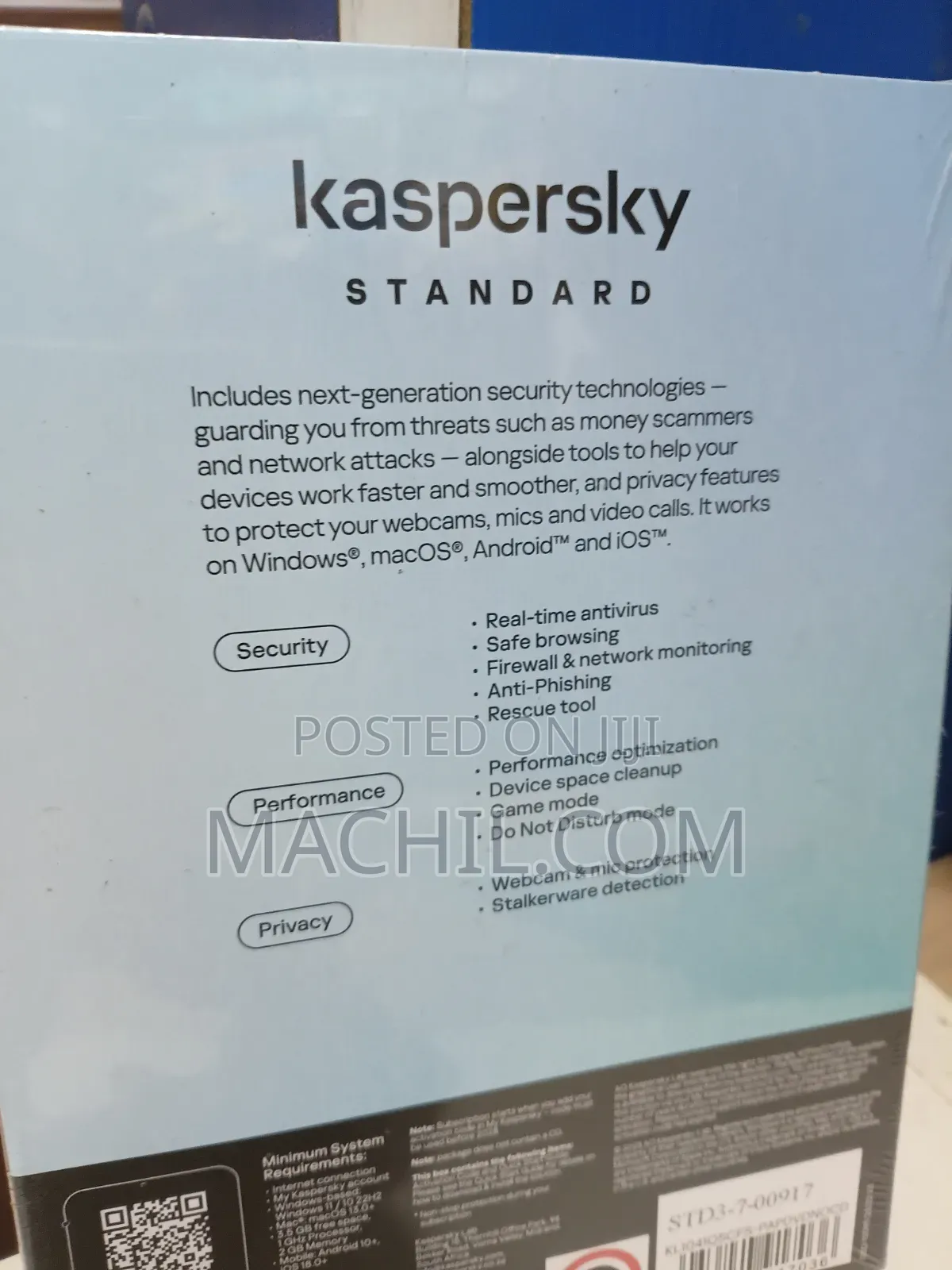 Kaspersky Standard Antiviru 3 User One Year Subscription