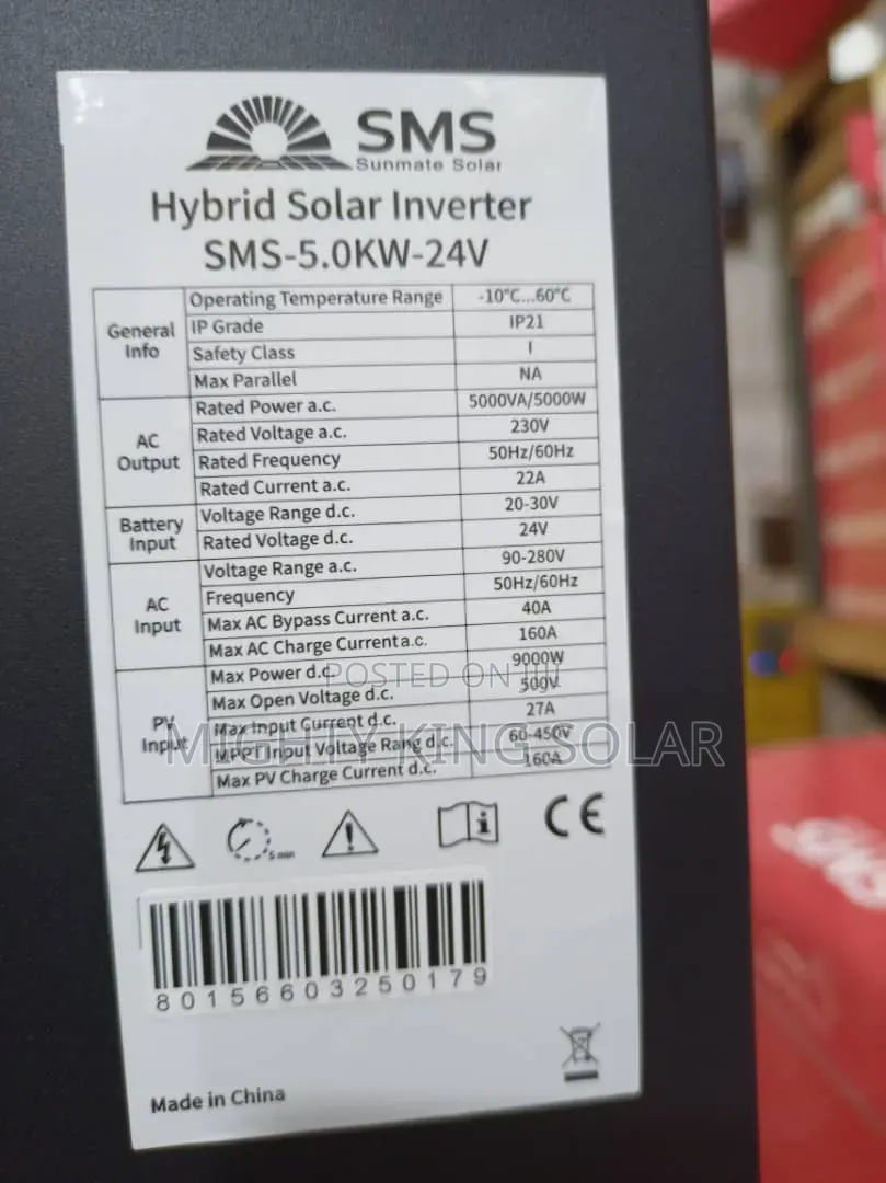 5 Kva 24v SMS Hybrid Inverter