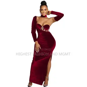 Long Sleeve Side Slit Long Dress