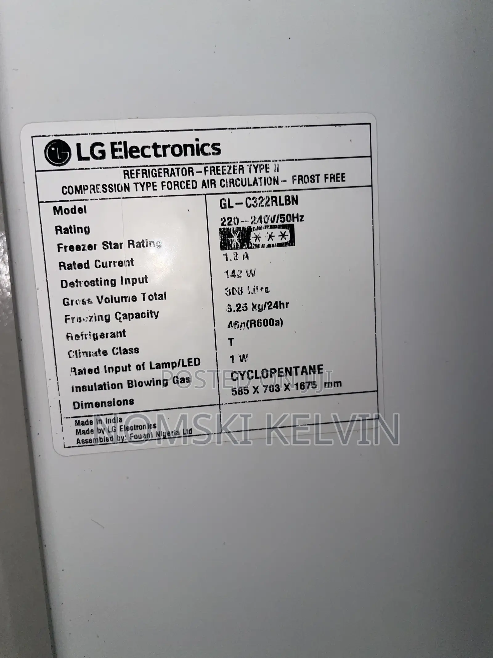 Lg Top-Freezer With in Build Inverter