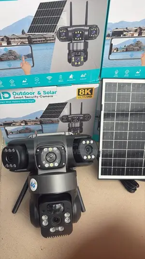 Solar Powered Auto Tracking Complete 3 Lens CCTV Camera Ultra Hd 