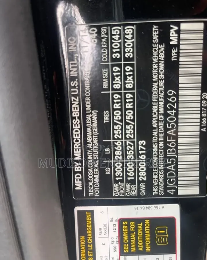 Mercedes-Benz M Class 2015 Black