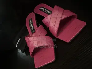 04 - Dolce Gabbana Logo Plaque Embossed Women's Mules