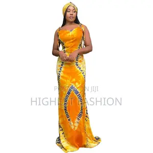 Adire Sleeveless Long Gown