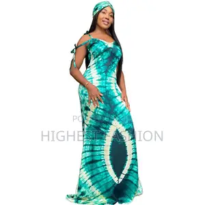 Adire Sleeveless Long Gown