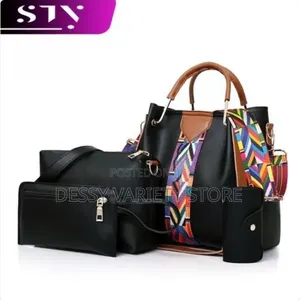 Sty Women Handbags Ladies 4 in 1 Bags Set -Black