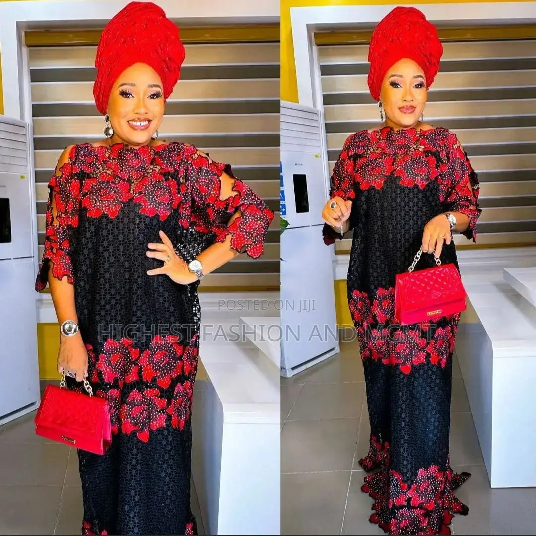 Dashiki Lace Boubou Maxi Dress