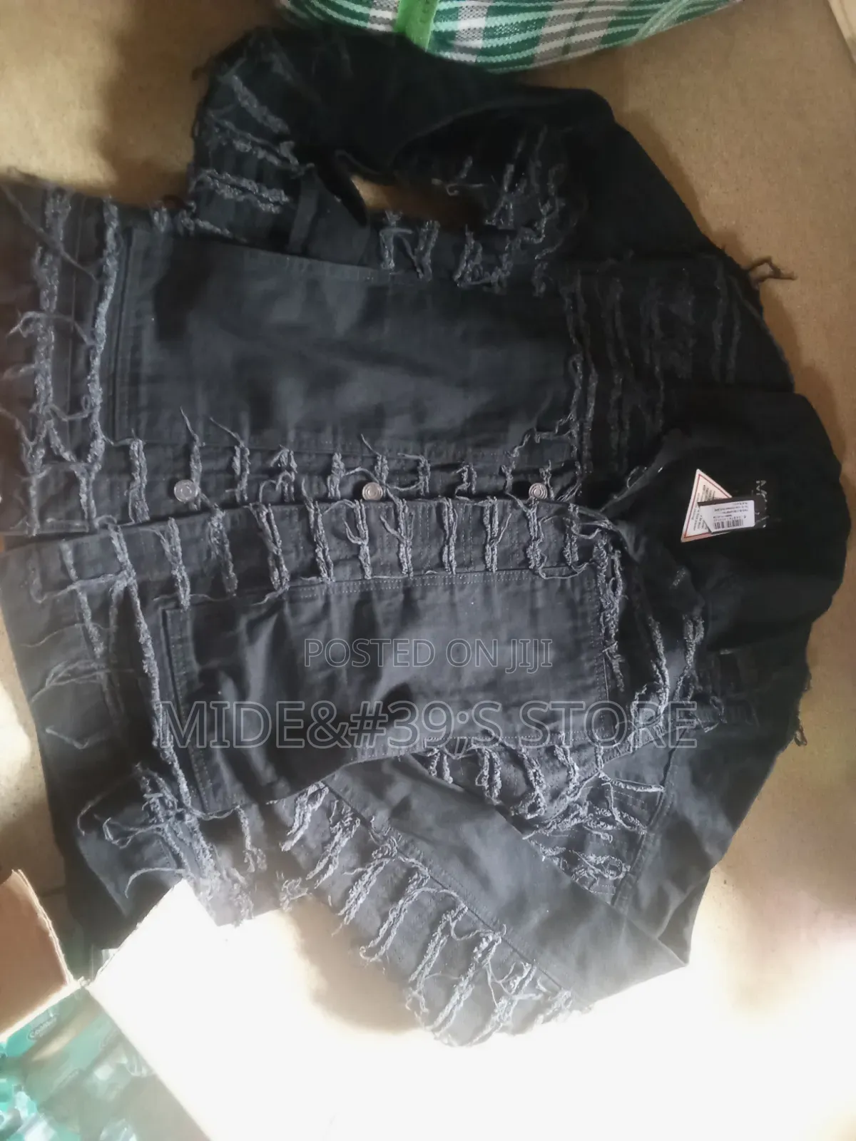 Boohooman Crazy/Distressed Black Denim Jacket