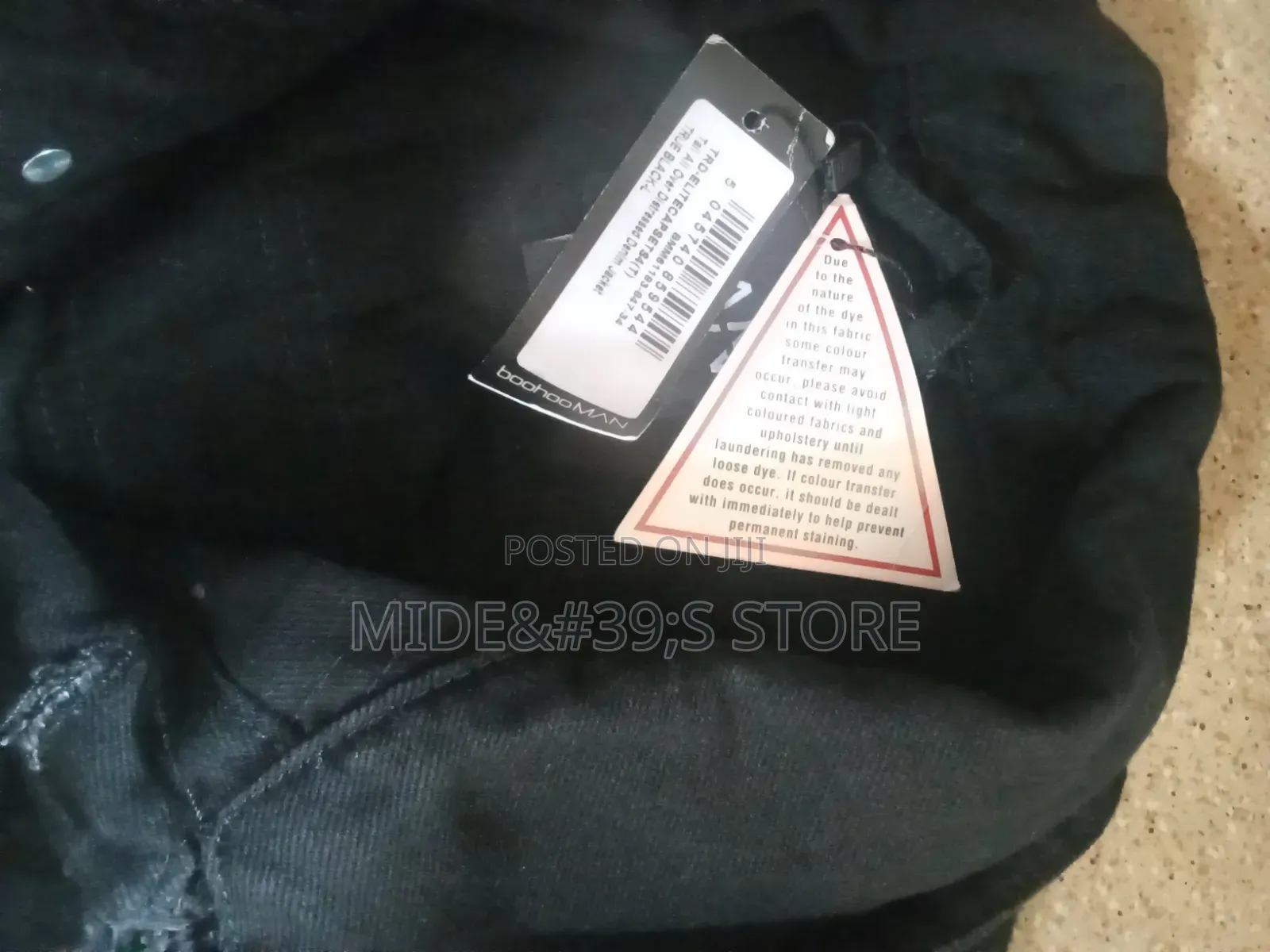 Boohooman Crazy/Distressed Black Denim Jacket
