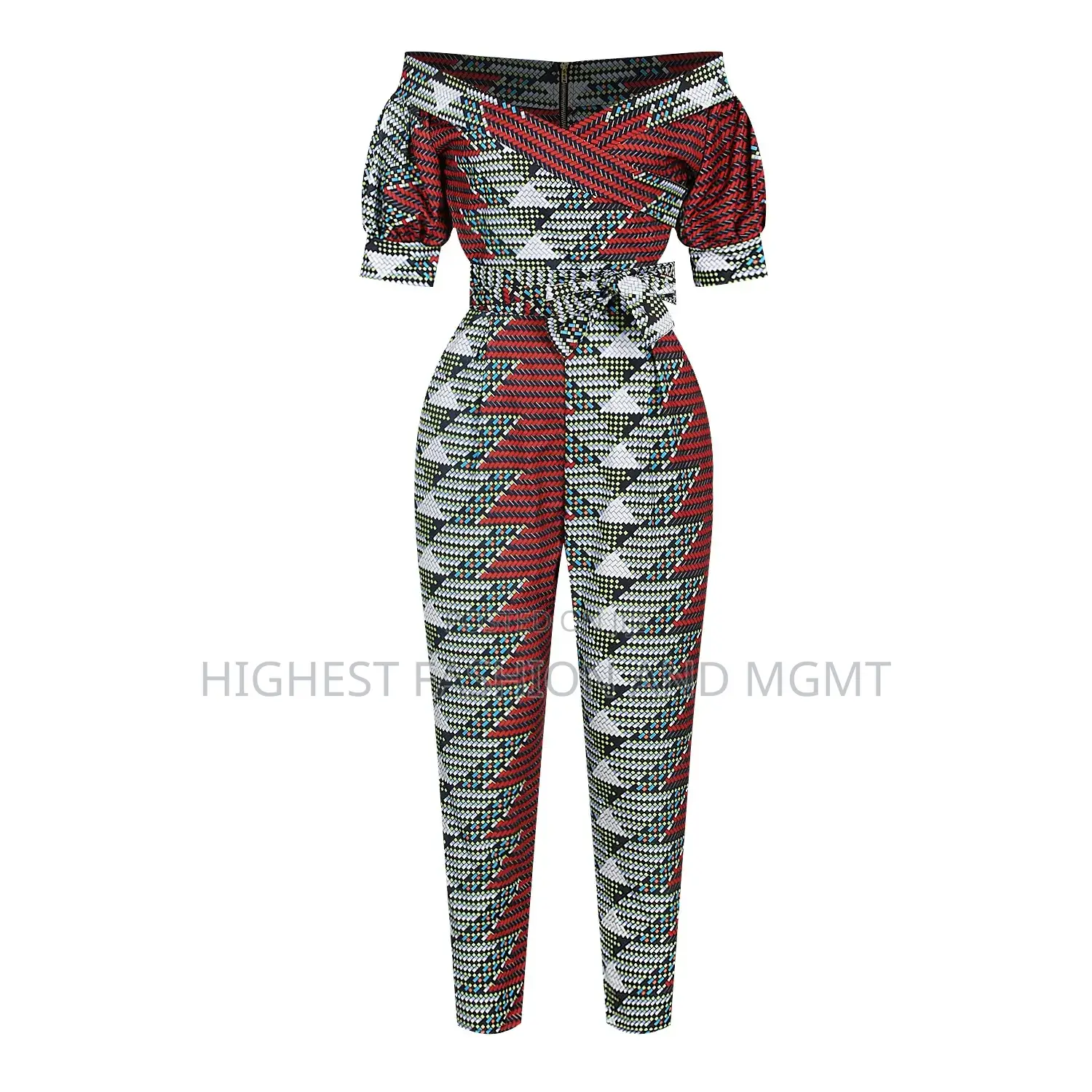 Off Shoulder Ankara Jumpsuit