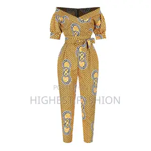 Off Shoulder Ankara Jumpsuit