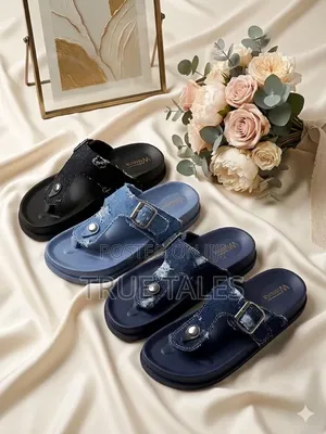 Ladies Comfortable and Classy Denim Slippers. Ken. Size 37-43