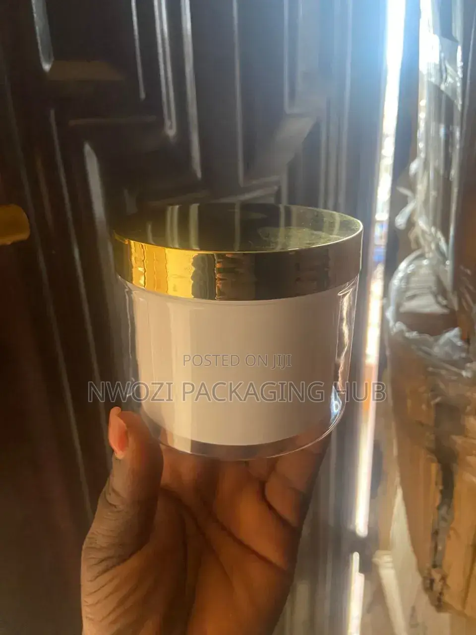 Double Jar With Golden Shining Cover