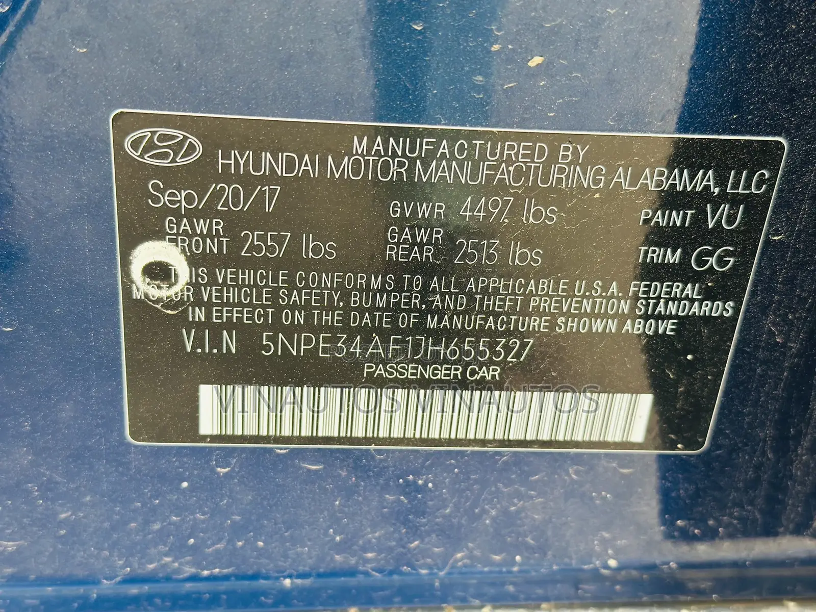Hyundai Sonata 2018 Blue