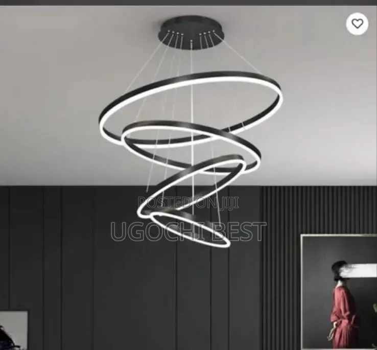 4 Layer Black Modern Chandelier Lights