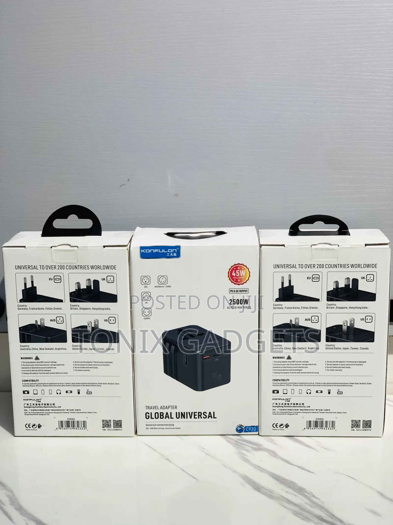 C93q 45w Global Universal Travel Adapter