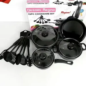 Brand New Regina 13-Piece Non-Stick Cookware Set – Black