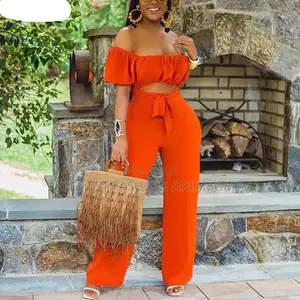 Off Shoulder Cut Out Wide Leg Long Jumpsuit