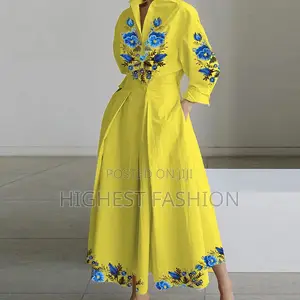 Long Sleeve Pockets Big Hem Dress
