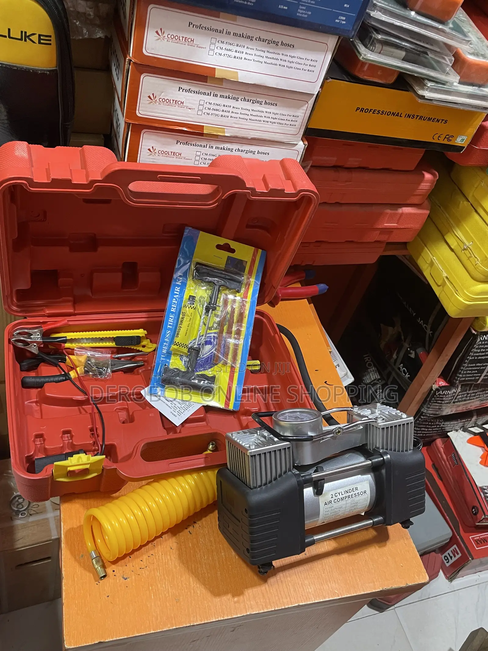 Portable 12v Twin Cylinder Air Compressor