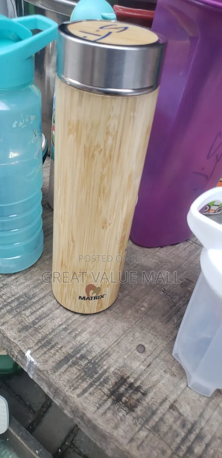 Matrix Bamboo Thermos Flask